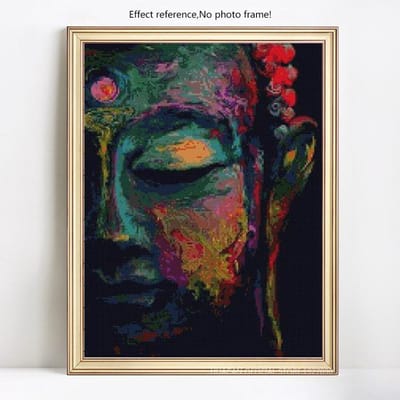 Peinture diamant thème bouddha, broderie complète 5D, strass ronds, Portrait religieux, à faire soi-même 20X30CM gray