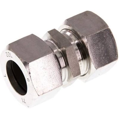 22L RVS Rechte Snijring Koppeling 160 Bar DIN 2353 - FL2S-C-ST-22-L
