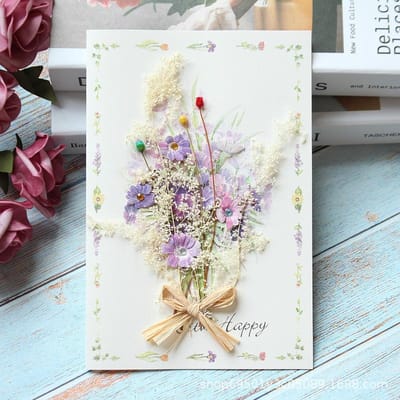 Nouvelle carte d'anniversaire romantique à fleurs, cartes de vœux, ensemble de cartes postales, décorations de remerciement pour fête de mariage, cadeaux créatifs pour filles