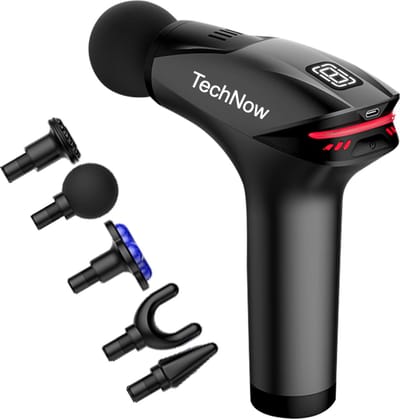 Massage Gun CoolGun met Verkoeling - Professioneel Massage Apparaat Pistool met 5 Massagekoppen - Zwart