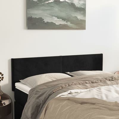 vidaXL - Hoofdborden - 144x5x78/88 - cm - fluweel - zwart