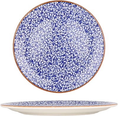 By Bone Dinerbord - Edera Cobalt - Porselein - 25 cm - set van 6