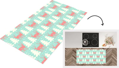 Keukenloper - Loper keuken - Hert - Patroon - Roze - 120x60 cm - Keukenloper vinyl