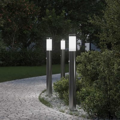 vidaXL Bolderverlichting met sensor 3 stuks 80 cm RVS IP44