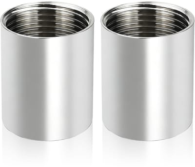 Dailygoods - 2 stuks 304 roestvrij stalen rechte connector, 3/4" x 3/4" BSP bus buisschroefverbindingen, 32 mm koppeling, rechte schroefdraadaansluiting, schroefdraadfitting voor sanitaire installaties, leidingen