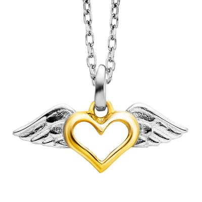 Julie Julsen Anhänger mit Kette 925 Silber rhodiniert teils vergoldet Heartwing