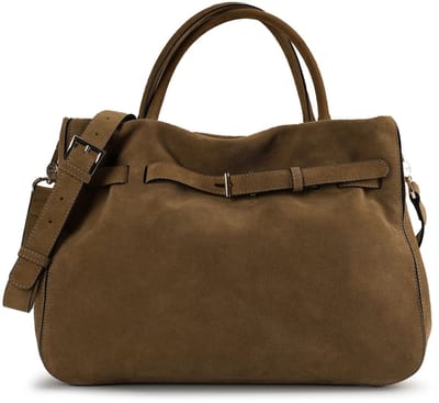 abro Jill Schoudertas Leder 36 cm - Dames - mud