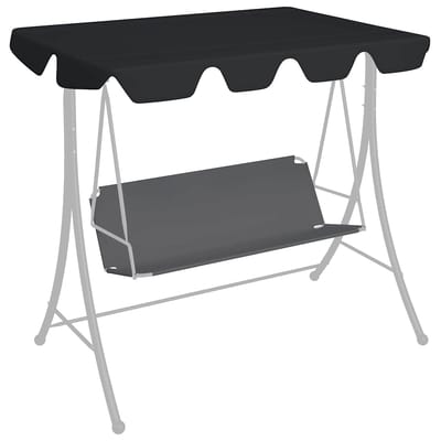 vidaXL - Vervangingsluifel - voor - schommelbank - 188/168x145/110 - cm - zwart