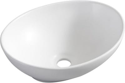 Wiesbaden Barco waskom ovaal 40 x 33 x 14,5 cm keramiek mat wit
