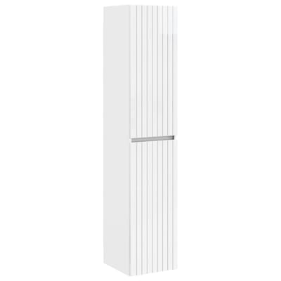 vidaXL - Wandgemonteerde - Badkamerkast - Hoogglans - Wit - 33 - x - 34,5 - x - 160 - cm