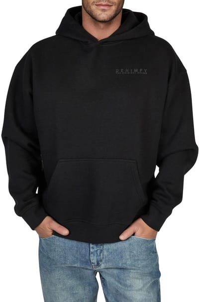 DENIMFY Heren Sweatshirt DFMaxim bequem Zwart S Volwassenen Hoodie - Sweatshirt