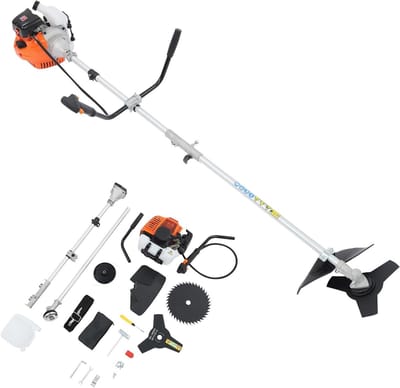 Benzine Bosmaaier - Grasmaaier Trimmer - Tuin Onderhouden - Krachtige 2-Takt Motor - 182 cm - Oranje Zwart