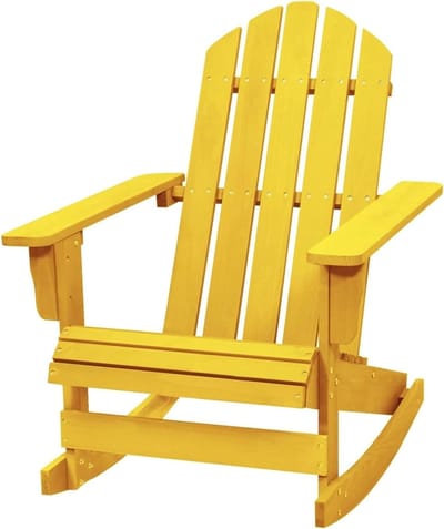 Schommelstoel Buiten - Tuinstoel Adirondack - Ontspanning in de tuin - Robuuste sparrenhouten constructie - Max 110 kg - Geel