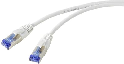 Renkforce RF-5266148 RJ45 Netwerkkabel, patchkabel CAT 6A S/FTP 20.00 m Grijs Slimline, Flexibel, Snagless, Vlambestendig 1 stuk(s)