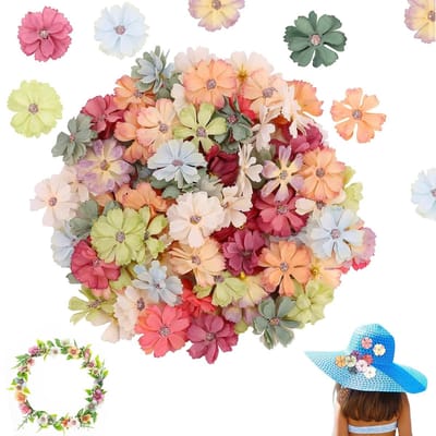Dailygoods- Kunstbloemen Set van 100 - Kunstmatige Madeliefjes - DIY Ambachten - Bruiloft Decoratie - Huisdecoratie - Kreukvrije Stof - Nep Bloemen