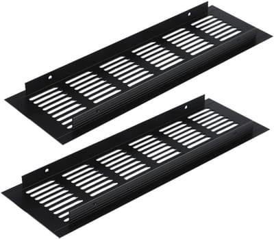 Ventilatie Roosters - Luchtgaten - Kast Ventileren - Stevig Ontwerp - 80 x 250mm - Zwart