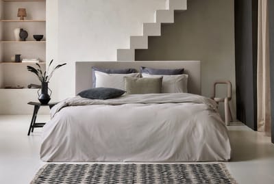 Dekbedovertrek - Egyptisch Katoen - effen - Warm Grijs - 1-persoons - 140 x 200/220 cm + 1 kussensloop - Dreamers Den
