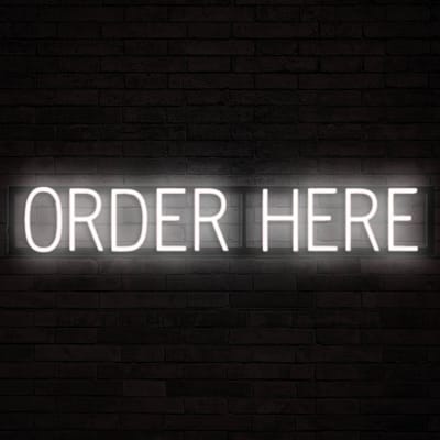 ORDER HERE - Lichtreclame Neon LED bord verlicht | SpellBrite | 92,05 x 16 cm | 6 Dimstanden & 8 Lichtanimaties | Reclamebord neon verlichting