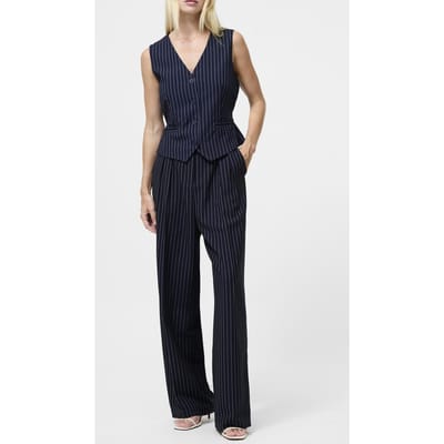 French Connection Pinstripe Tailoring Trsr Navy/w.white Größe: 14 | Stoffhosen Outlet | Damen | Blau