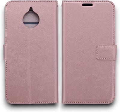 Bookcase Geschikt voor Motorola Moto E4 Plus - Roségoud - portemonnee hoesje - ZT Accessoires