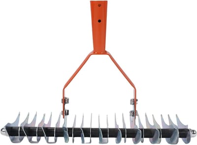 Rieten hark - Gazon hark - Gazon onderhoud - Ergonomisch ontwerp - 3-delige steel - Zilver