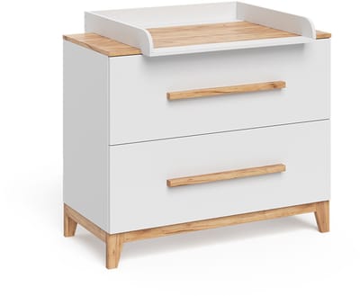 Vitalispa Malia Verschoontafel – 108 x 98 cm met 2 lades Wit/Kunstnijverheid