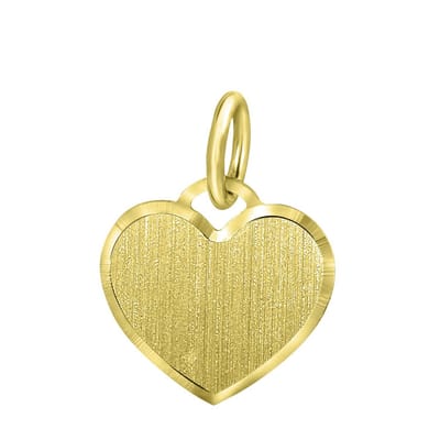 Lucardi Dames Zilveren hanger gravure hart - Hanger - 925 Zilver - Goudkleurig
