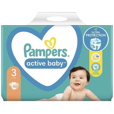 Pampers Active Baby 3 Couches Jetables 6-10kg 90 Pièces