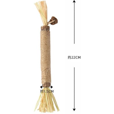 Jouet pour chat, arbre fruitier, bâton molaire polygonal, nettoyage des dents de chaton, plaisir personnel, jouet à mâcher pour chat 22*1.5cm beige