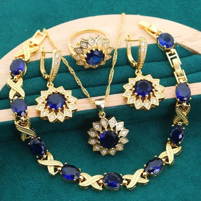 Bestseller Licht Luxe Europese en N Stijl AAA Zirkoon Ingelegde Sieraden Oorbellen Ring Ketting Moederdag Cadeau 7 yards
