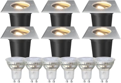 Ledvion Set van 6 LED Grondspot Buiten IP67 3W 230V 345Lm 2700K GU10 wit