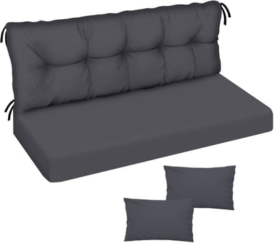 FEROCITY - Tuinschommelkussen - Waterafstotend - Zitcomfort - Onderhoudsvriendelijk - Duurzaam - 150 x 50 x 50 x 10 cm - Polyester - Grafiet PIK GLATT