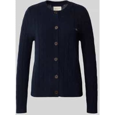 Gebreid jack met kabelpatroon en labelstitching