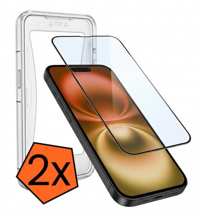 Screenprotector - 2 Stuks - Geschikt voor Apple iPhone 16 - Met Installatie Kit - Gehard Glas - Beschermglas - Tempered Glass - Screen Protector
