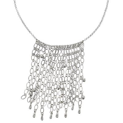 Behave® ketting zilverkleur met hanger 45 cm (+5 cm verlengketting) - elegante fringe stijl