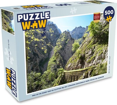 Puzzel Pad op de rand van de kliffen bij het Spaanse Nationale park Picos de Europa - Legpuzzel - Puzzel 500 stukjes