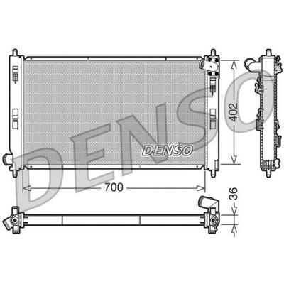 Radiator, motorkoeling DENSO DRM45029