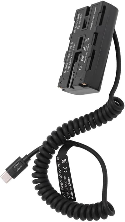 Dailygoody - Dummy-batterijvoedingsadapter - Type C Naar NP F550-adapter - Kortsluitbeveiliging - Geschikt voor Monitoren en Invullichten - Betrouwbar..