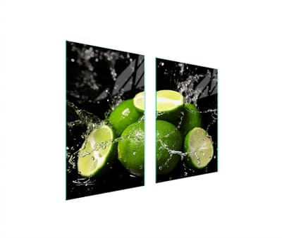TMK ArtDeko - Limonka - Roestvrijstalen Beschermplaat - Glas - 65x52 cm