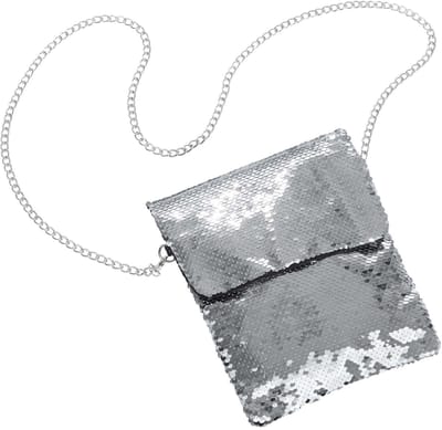 dressforfun - pailletten-handtas - zilver - Verkleedkleding carnaval - Halloween - Verkleden - Feestkleding - Carnavalskleding - Feest - Partykleding
