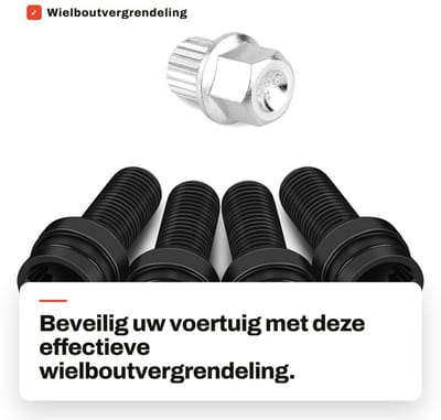 Dailygoods- Wielboutvergrendeling Antidiefstal - Wielmoeren M14x1.5 - Beveiliging - Set van 4 - Stalen - Hoge betrouwbaarheid