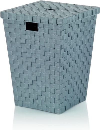 Vierkante Wasmand met Deksel - Stevig Kunststof en Aluminium Frame