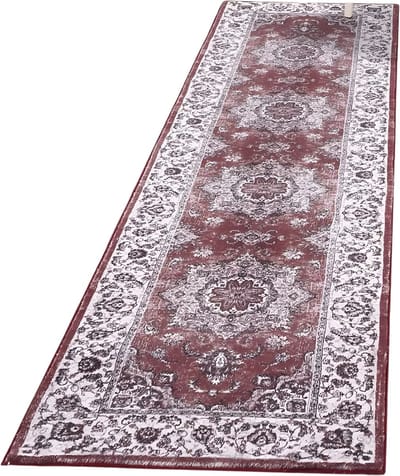 Tapijt Luna - Vloerkleed - Runner 60x230 cm - Wasbaar & Antislip Vintage Design