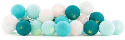 Cotton Ball Lights - LED lichtslinger voor binnen - Handgemaakt en Fairtrade - 35 lampjes - Aqua