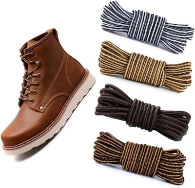 4 paar ronde veters, veters ø4 mm voor werkschoenen, laarsveters, bootveters, veters voor wandelschoenen/veiligheid/trekking voor dames of heren, 120 cm