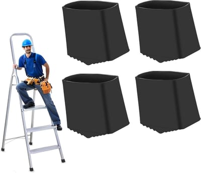 Ladderpoten - Rubberen voeten - Veilig werken - Antislip ontwerp - 40 x 20 mm - Zwart