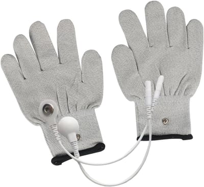 Geleidende Massage Handschoenen - Compressie Handschoenen Fysiotherapie - Pijnverlichting Handen - Elastisch Comfortabel Materiaal - 20x13cm - Grijs