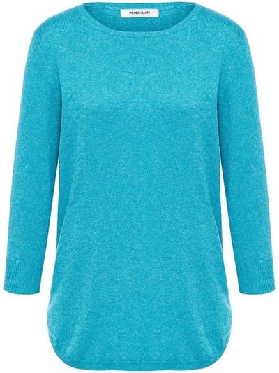 Trui ronde hals en 3/4-mouwen Van Peter Hahn turquoise
