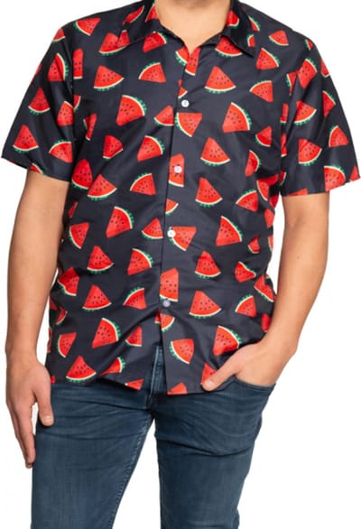 Partychimp Luxe Hawaii Blouse Mannen Meloen Carnavalskleding Heren Foute Party Verkleedkleren Volwassenen Toppers 2026 Summer is Magic - Polyester - Multicolor - Maat S