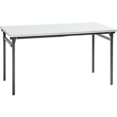 Klaptafel, stevig 4-poots frame met speciale vouwbevestiging, B 1200 x D 800 x H 725 mm, lichtgrijs/zwart